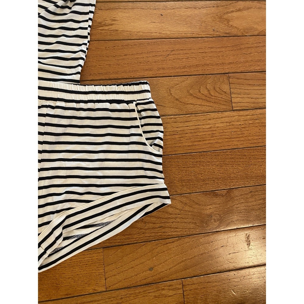 Madison Du Soir 2 Piece Shorts Monaco Pajama Set Striped Large - Picture 6 of 9